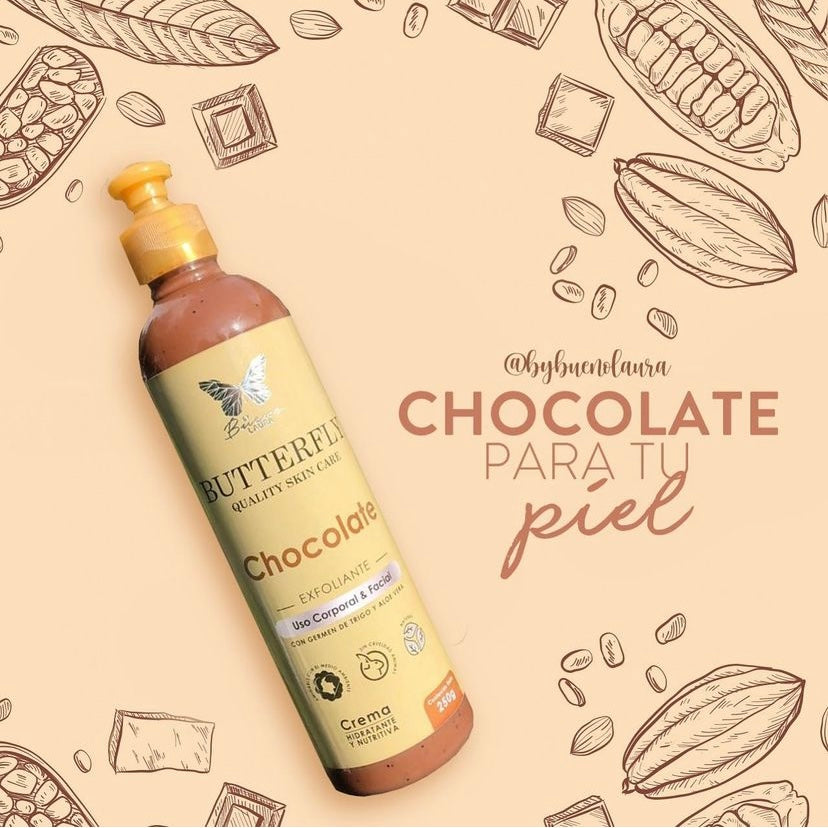 Crema Exfoliante de Chocolate – Nutritiva Corporal y Facial con Aloe Vera (250g)