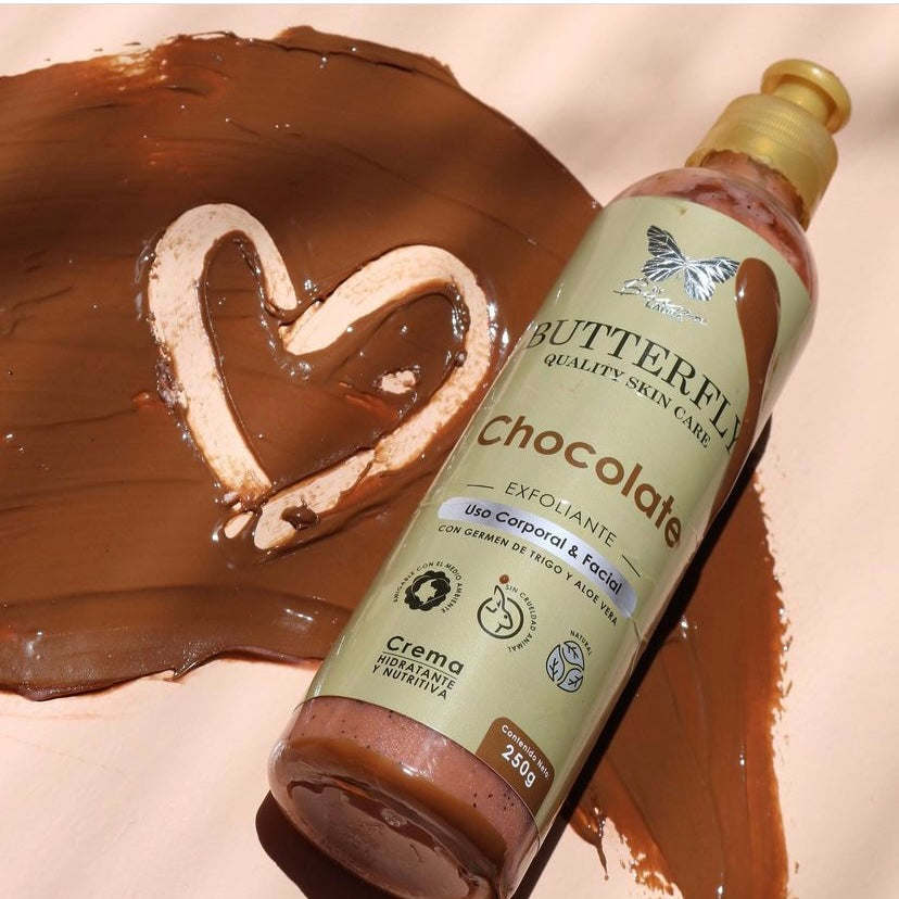 Crema Exfoliante de Chocolate – Nutritiva Corporal y Facial con Aloe Vera (250g)