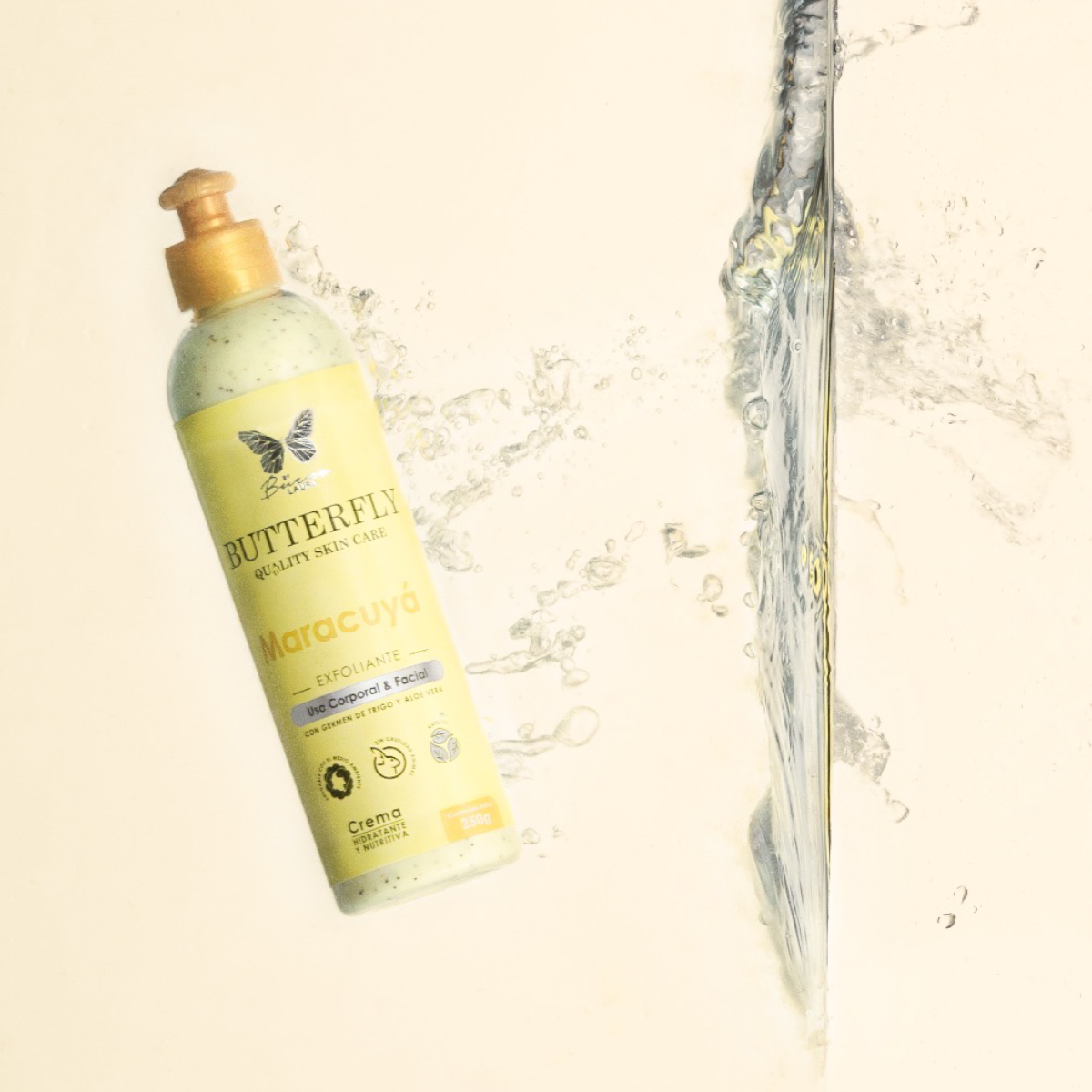 Crema Exfoliante de Maracuyá – Hidratante Corporal y Facial con Aloe Vera (250ml)