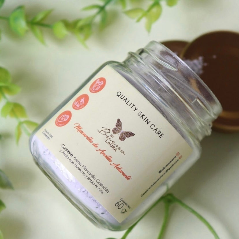 Mascarilla Natural de Arcilla y Manzanilla – Aclara, limpia y suaviza (100g)