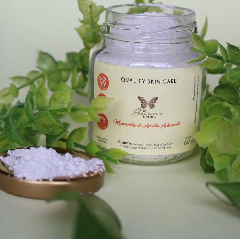 Mascarilla Natural de Arcilla y Manzanilla – Aclara, limpia y suaviza (100g)