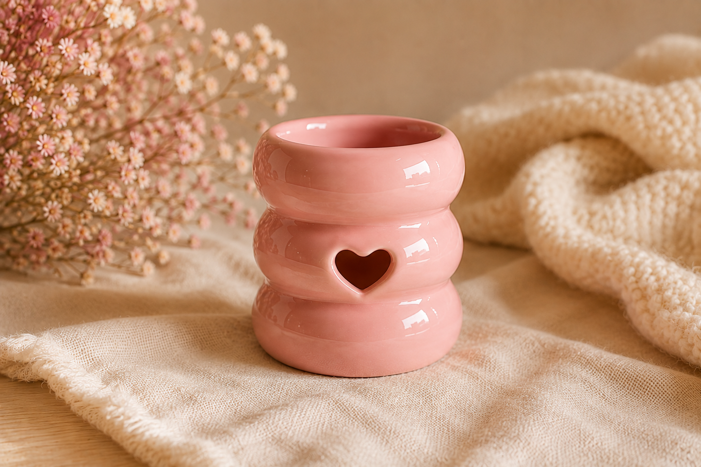 Kit de Wax Melts Rosé Berry con Pebetero