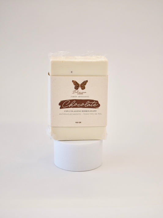 Jabón Artesanal de Chocolate – Antiedad con Colágeno Hidrolizado (100g)