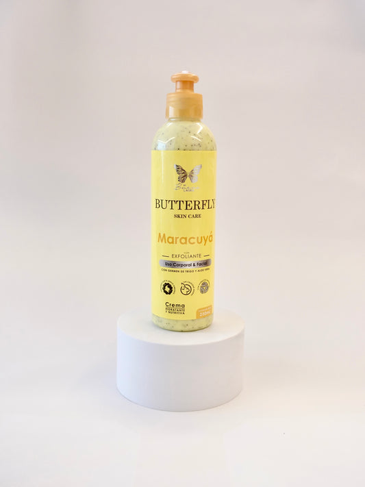 Crema Exfoliante de Maracuyá – Hidratante Corporal y Facial con Aloe Vera (250ml)