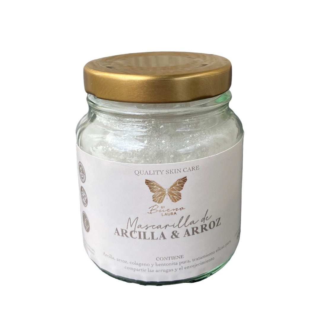 Mascarilla de Arroz y Bentonita – Arcilla Natural pieles mixtas - Antienvejecimiento (100g)