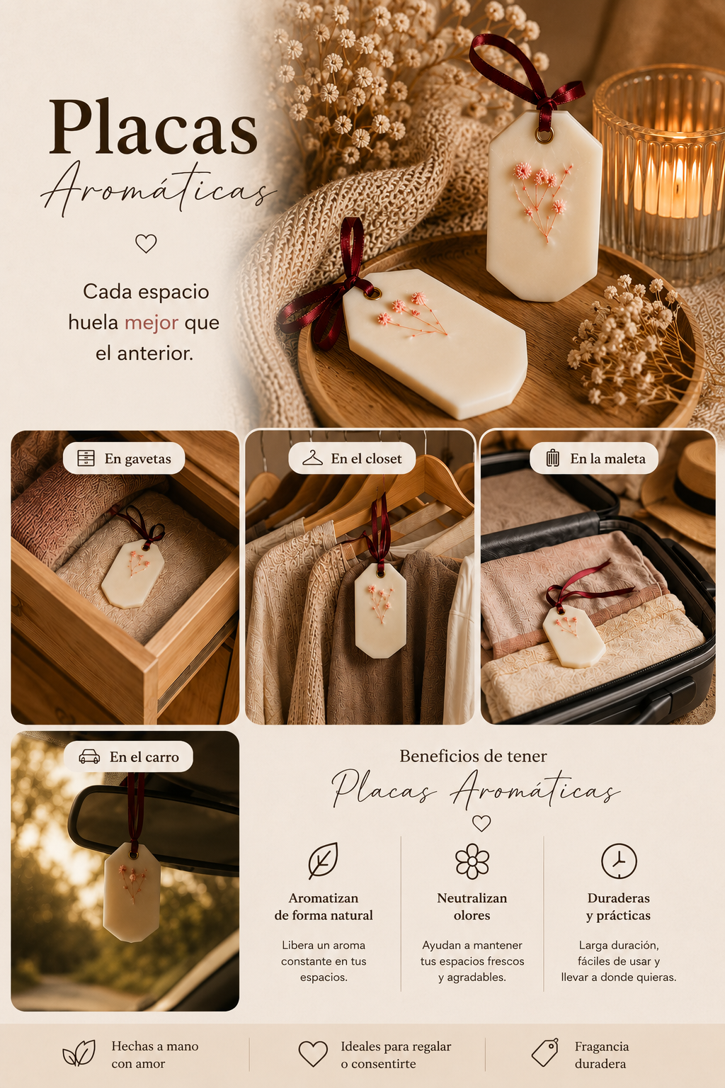 Placas Aromáticas Premium para Closet y Espacios Pequeños