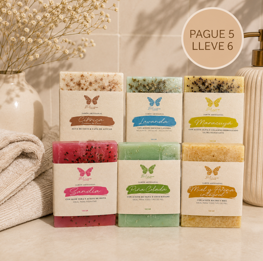 Kit Jabones Artesanales 100 g – Paga 5 y Lleva 6 | Pack Ahorro